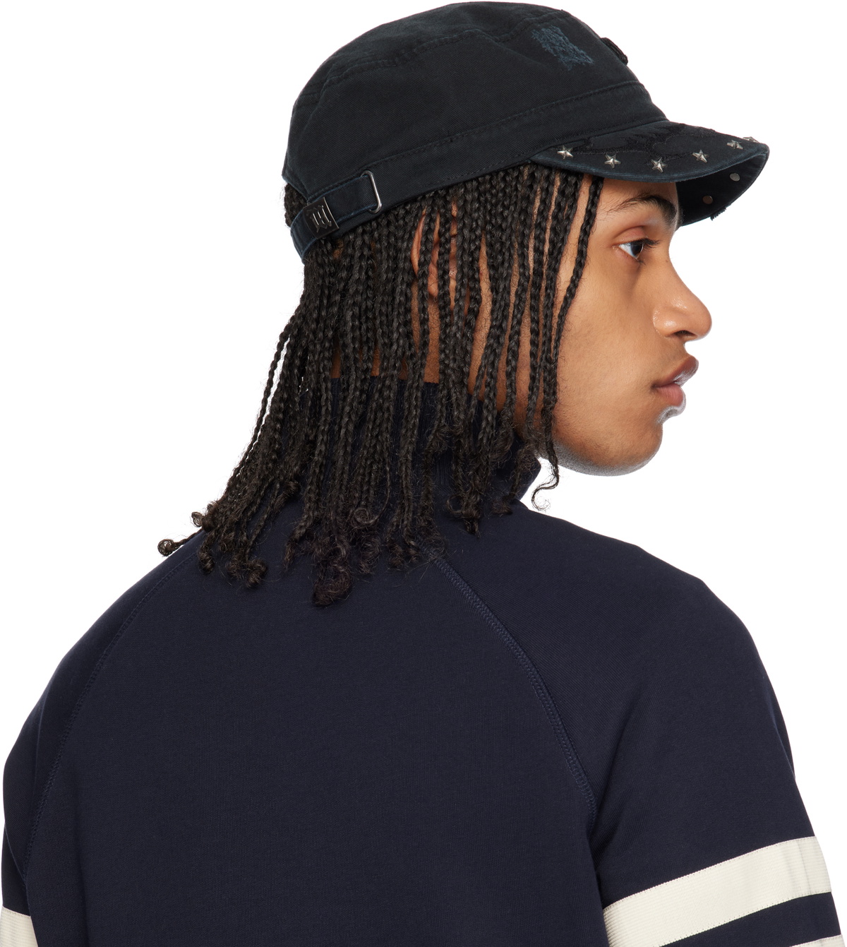 MISBHV Black Studded Military Cap