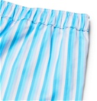 DEREK ROSE - Striped Cotton Boxer Shorts - Blue