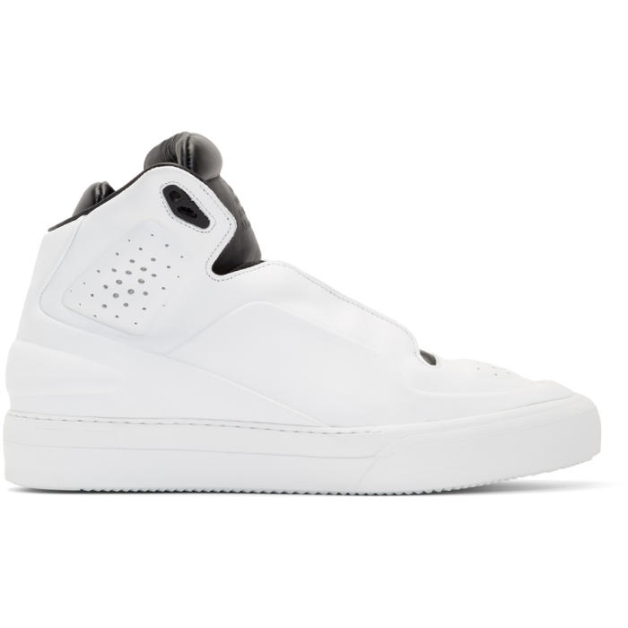 Photo: Maison Margiela White and Black High Frequency High-Top Sneakers