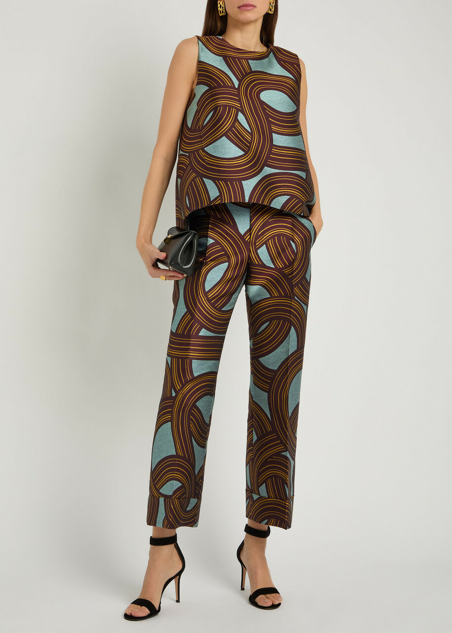 LA Double J Hendrix Jacquard Flared-leg Trousers Multicoloured