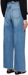 FRAME Blue 'Le Low Baggy Wide Leg' Jeans