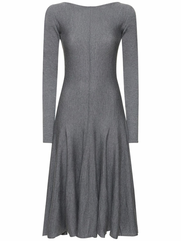 Photo: KHAITE - Dany Long Sleeve Wool Midi Dress