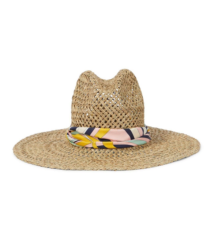 Photo: Pucci Raffia hat with printed silk band