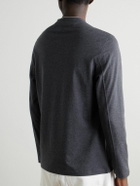 Brunello Cucinelli - Logo-Embroidered Cotton-Jersey T-Shirt - Gray