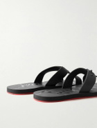 Christian Louboutin - Loubi Cross Logo-Embossed Rubber Slides - Black