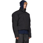 Issey Miyake Men Black Down Convertible Washed Jacket