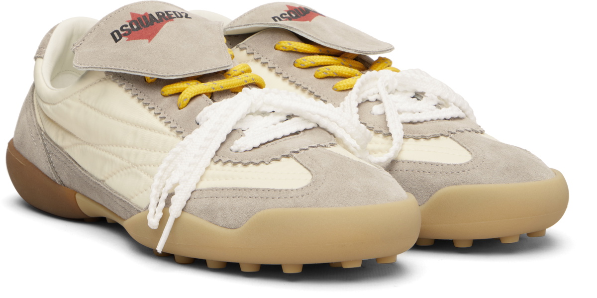 Dsquared2 Gray & Off-White Soccer Sneakers