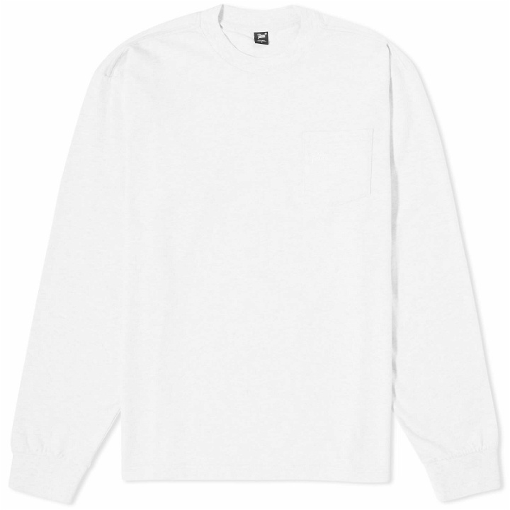 Photo: Patta Men's Long Sleeve Basic Pocket T-Shirt in Melange Grey