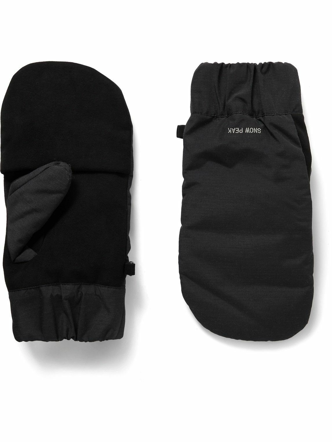 Photo: Snow Peak - Logo-Embroidered Faux Suede-Trimmed Shell Down Mittens - Black