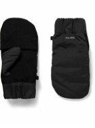 Snow Peak - Logo-Embroidered Faux Suede-Trimmed Shell Down Mittens - Black