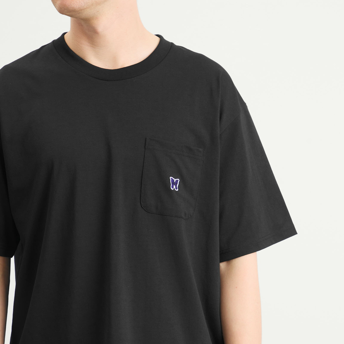 Needles Men's Crew Neck T-Shirt in Black