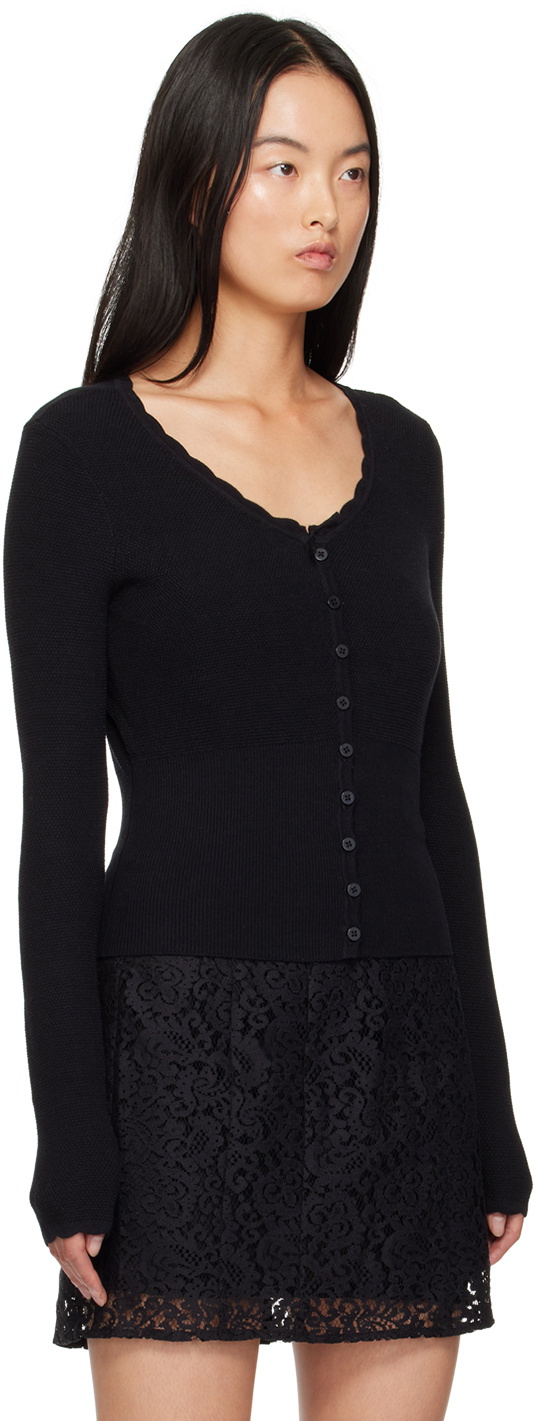 Mirror Palais Black Drawstring Cardigan