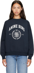 ANINE BING Navy Miles Sweatshirt