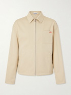 LOEWE - Logo-Embroidered Cotton-Twill Jacket - Neutrals