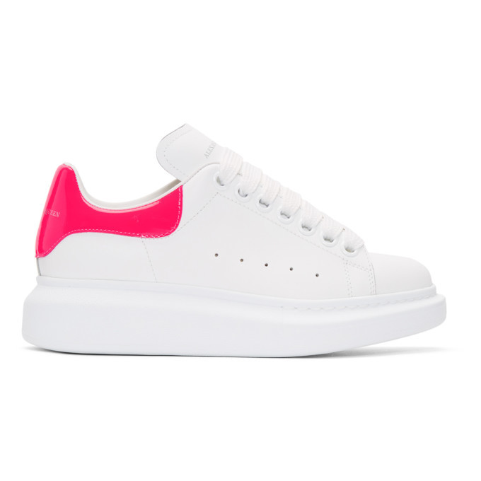 Alexander McQueen White and Pink Oversized Sneakers Alexander McQueen