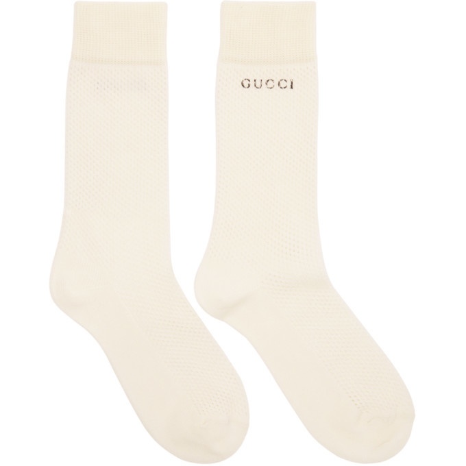 Photo: Gucci White Logo Knit Socks