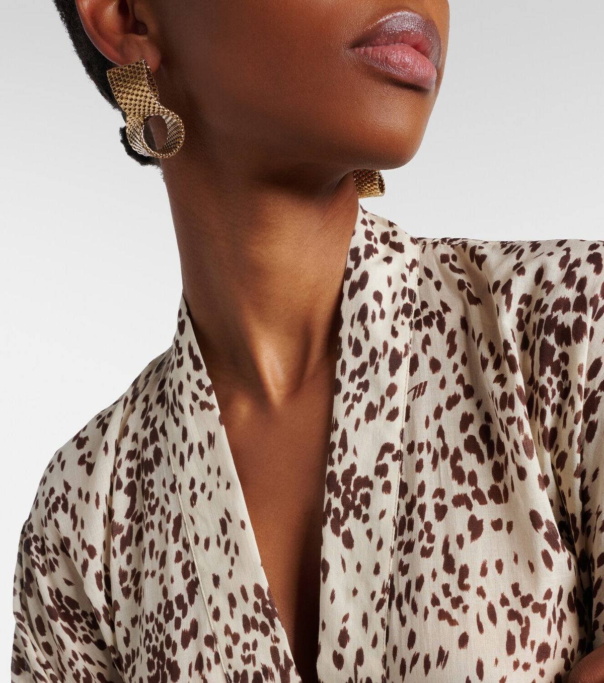 The Attico Leopard-print cotton beach cover-up