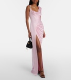 Versace Draped one-shoulder ruched gown