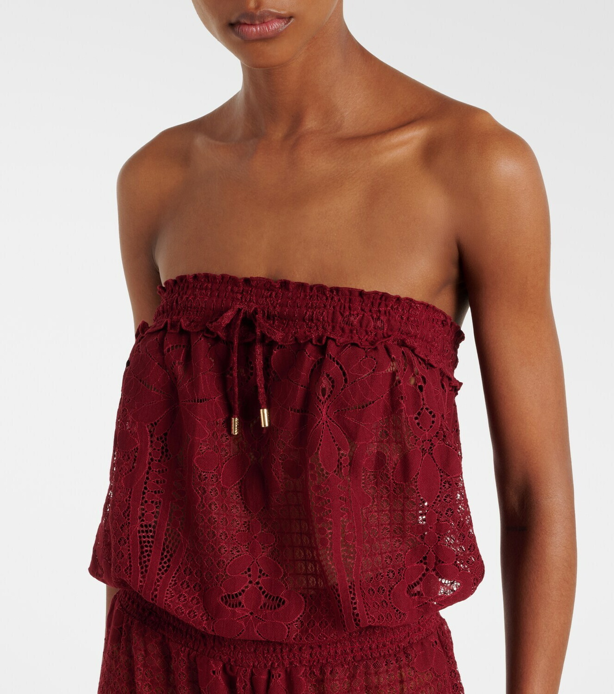 Melissa Odabash Viv cotton-blend lace jumpsuit