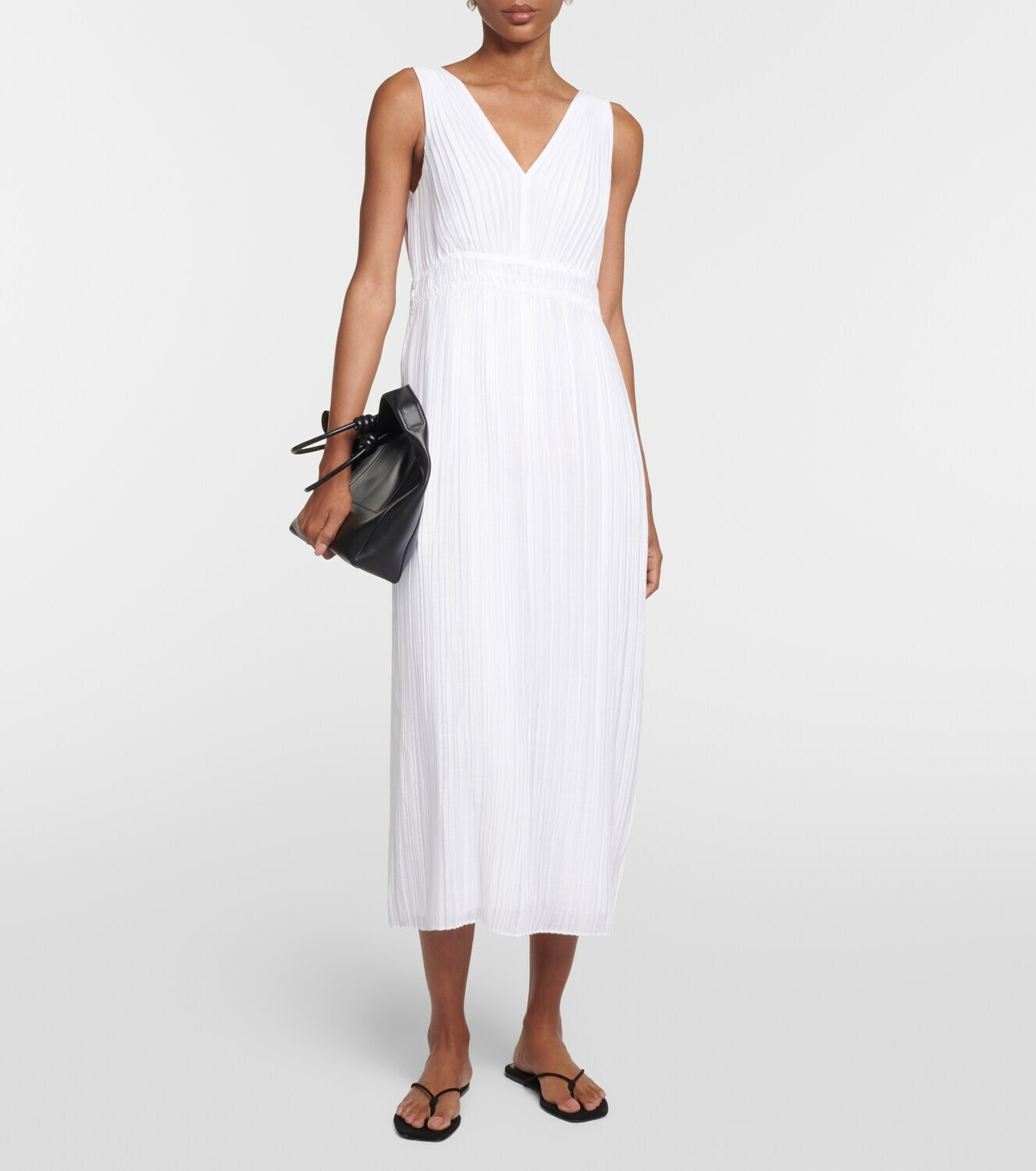 Vince pleated outlet midi dress