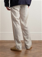 Giorgio Armani - Straight-Leg Pleated Crinkled Stretch-Shell Trousers - White