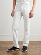 Kiton - Straight-Leg Cotton-Blend Trousers - White
