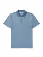 Canali - Cotton-Piqué Polo Shirt - Blue