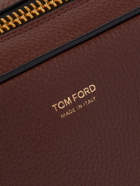 TOM FORD - Full-Grain Leather Wash Bag - Brown