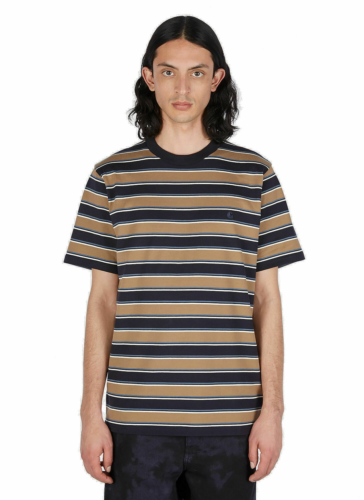 Carhartt WIP - Leone Striped T-Shirt in Camel Carhartt WIP