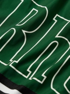 Rhude - Straight-Leg Mid-Length Logo-Print Striped Swim Shorts - Green
