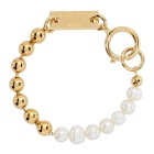 IN GOLD WE TRUST PARIS Gold Ball Chain and Pearls Bracelet