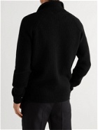 JOHN SMEDLEY - Thatch Slim-Fit Recycled Cashmere and Merino Wool-Blend Zip-Up Cardigan - Black