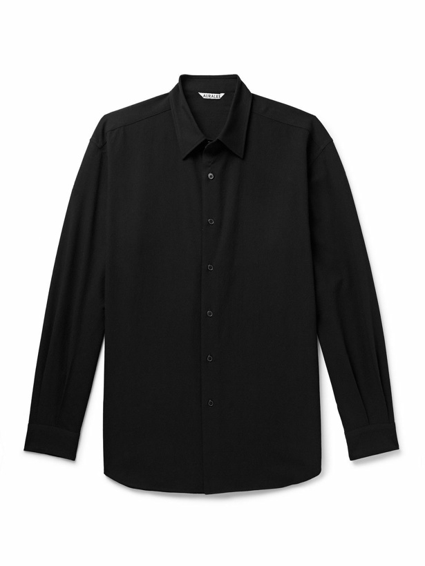 Photo: Auralee - Viyella Wool Shirt - Black