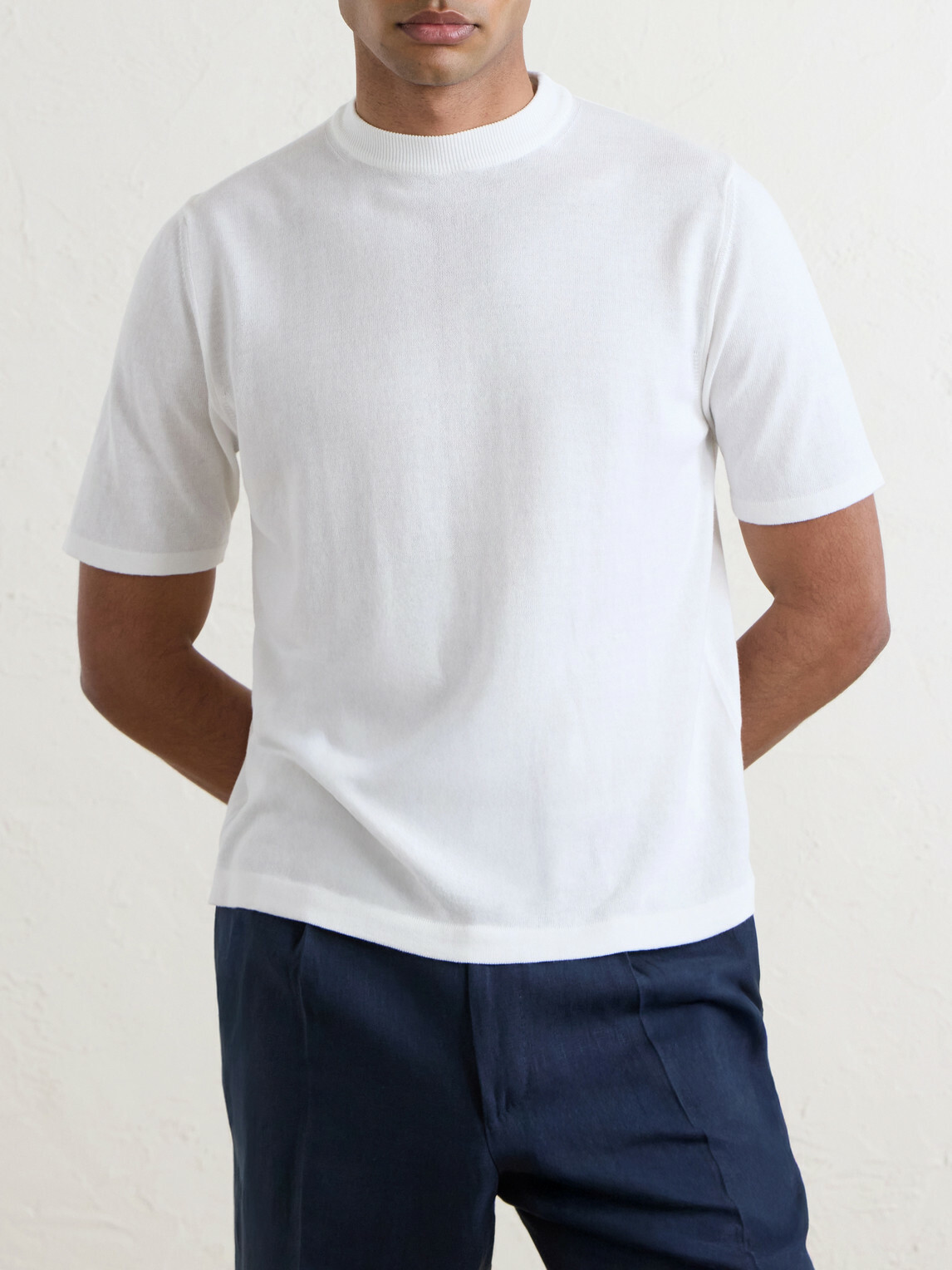 De Petrillo - Knitted Cotton T-Shirt - White