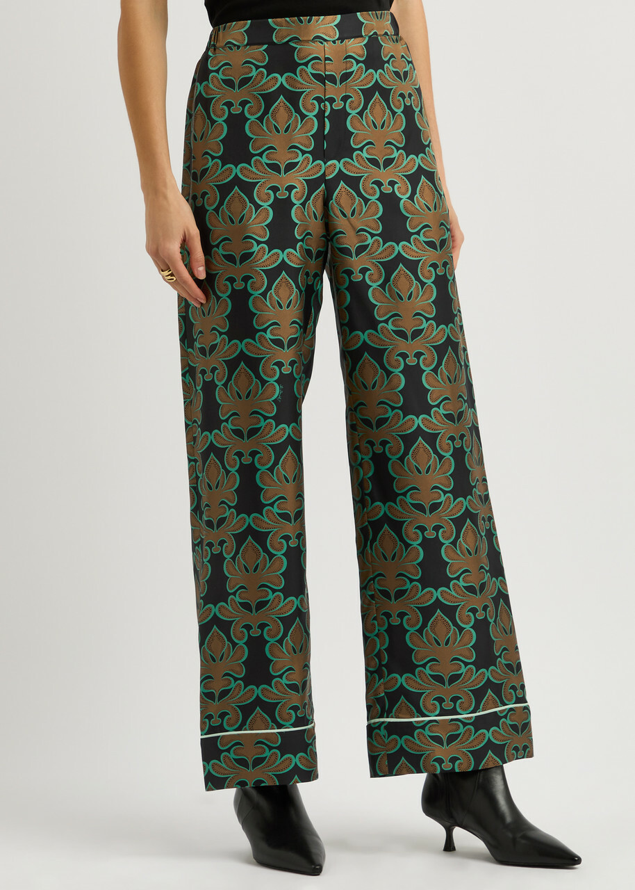 LA Double J Pajama Printed Silk-twill Trousers Multicoloured