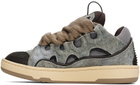 Lanvin SSENSE Exclusive Blue Curb Denim Sneakers