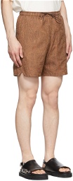 Kuro Brown Paisley Shorts