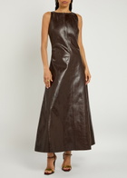 Entire Studios Delta Leather Midi Dress Black