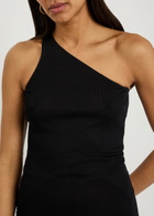 Rick Owens Lilies One-shoulder Fine-knit Tank Black