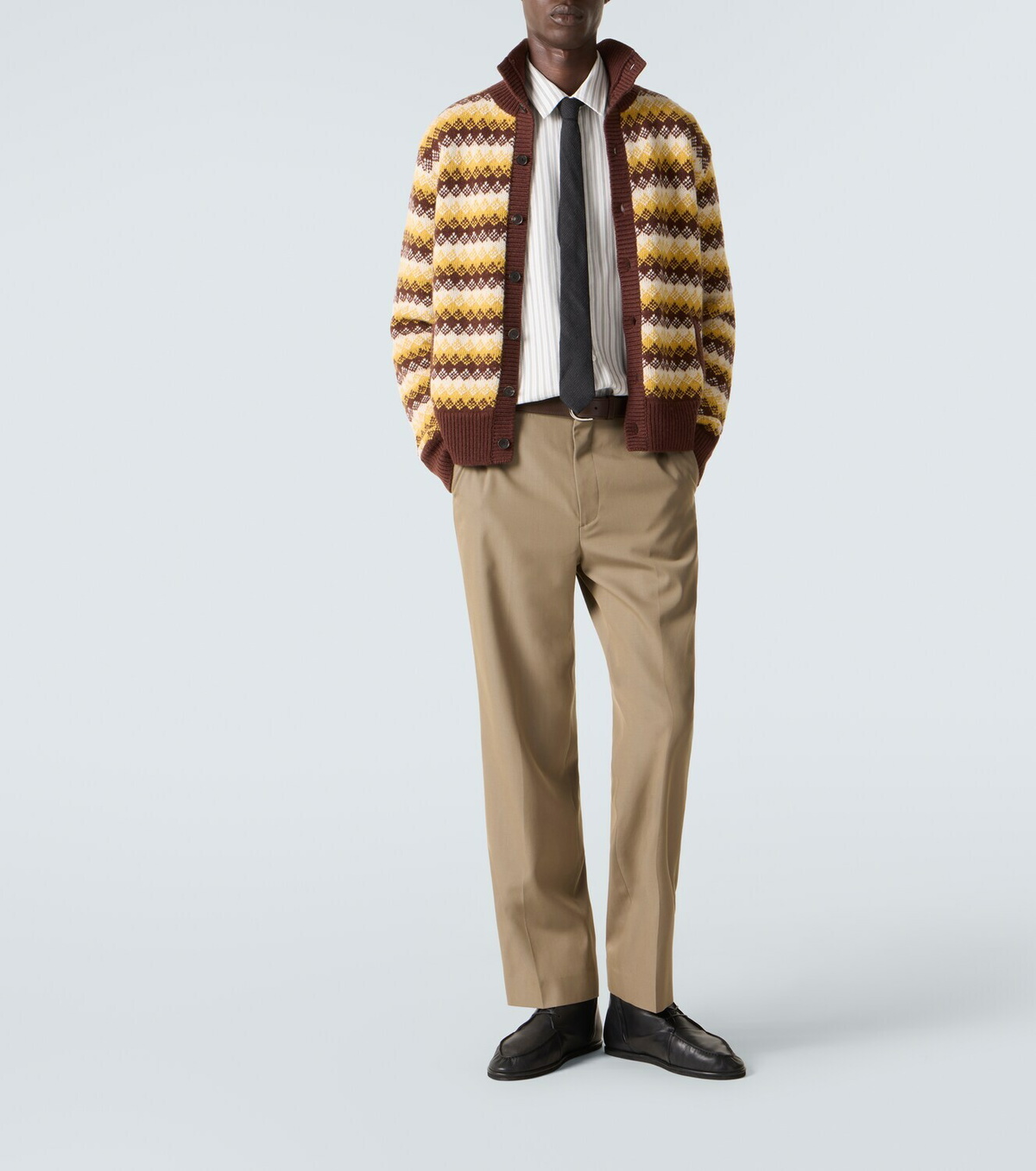Auralee Jacquard cashmere and wool cardigan Auralee