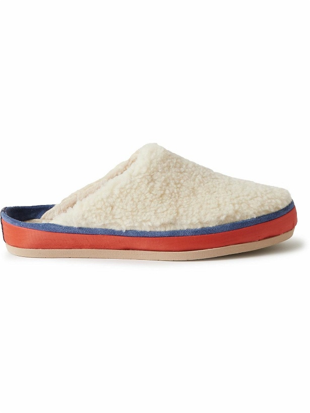 Photo: Mulo - Suede-Trimmed Shearling Slippers - Neutrals