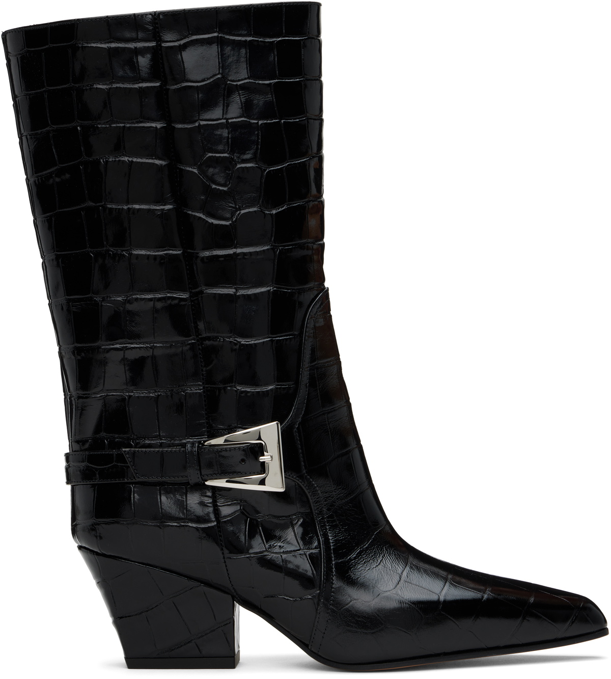 Paris Texas Black Jane Buckle Midcalf 60 Boots Paris Texas