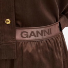 GANNI Women's Washed Satin Shorts in Mole