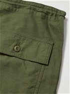 Needles - Tapered Cotton-Canvas Drawstring Trousers - Green