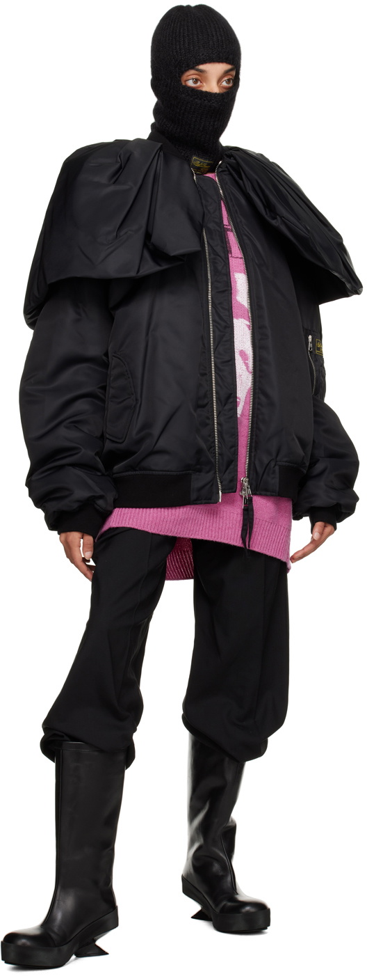 Raf Simons Black Couture Drape Bomber Jacket Raf Simons