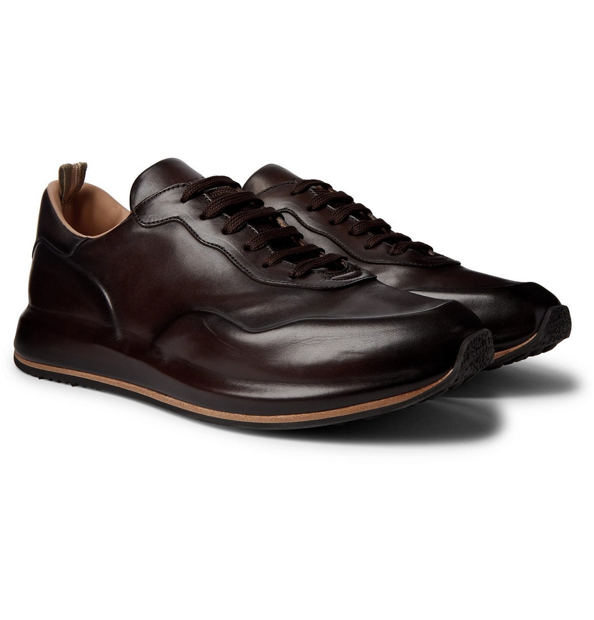 Officine Creative - Race Lux Leather Sneakers - Brown Officine Creative