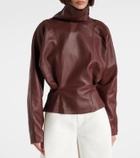 Victoria Beckham Leather turtleneck top