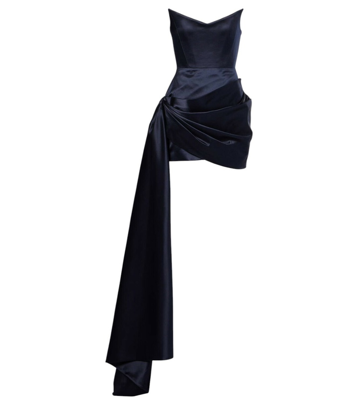 Photo: Alex Perry Asymmetric cotton and silk corset dress