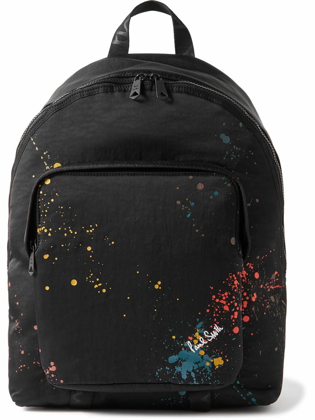 Photo: Paul Smith - Paint-Splattered Leather-Trimmed Recycled-Nylon Backpack