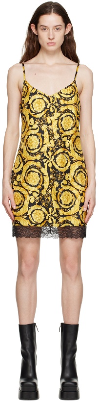 Photo: Versace Underwear Black & Gold Barocco Minidress